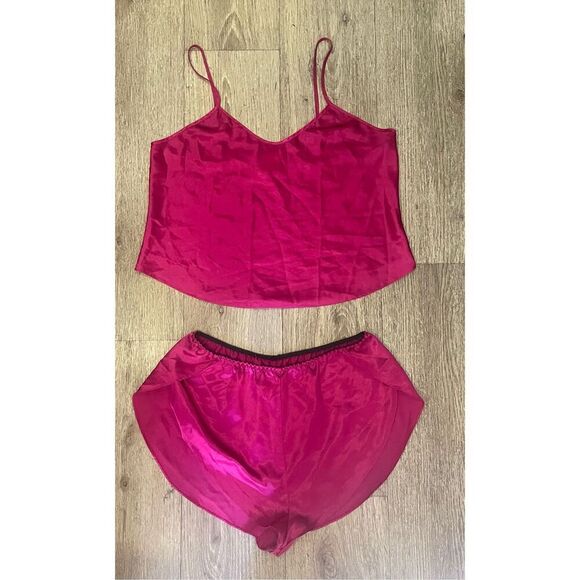 Katherine Bishop Hot Pink Large Vintage Tank and Shorts Pajama Set - Picture 1 of 7